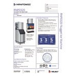 Manitowoc RNP0320A-161 Air Cooled Nugget Ice Machine - 115V, 308 lb.