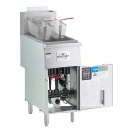 MainStreet Equipment Liquid Propane 40 lb. Stainless Steel Floor Fryer - 90,000 BTU