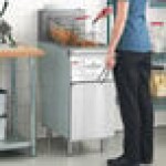 MainStreet Equipment Liquid Propane 40 lb. Stainless Steel Floor Fryer - 90,000 BTU