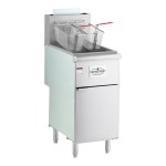 MainStreet Equipment Liquid Propane 40 lb. Stainless Steel Floor Fryer - 90,000 BTU