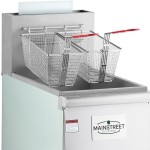 MainStreet Equipment Liquid Propane 40 lb. Stainless Steel Floor Fryer - 90,000 BTU
