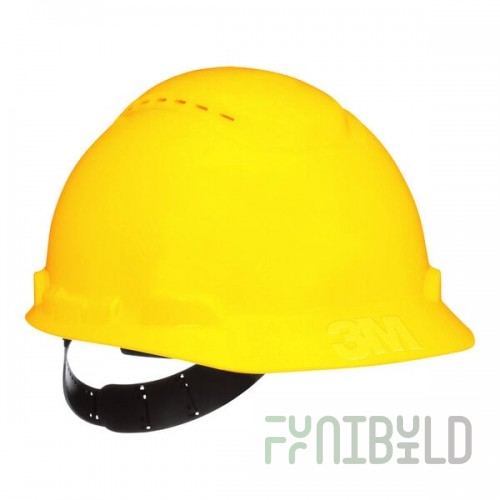 3M Yellow Vented Cap Brim Hard Hat with Pin-Lock Adjustment 70007082889