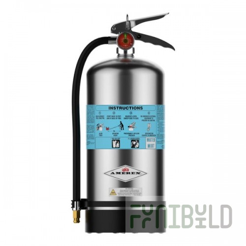 Amerex C270 1.75 Gallon Polished Stainless Steel Water Mist Fire Extinguisher 27699 - UL Rating 2A:C