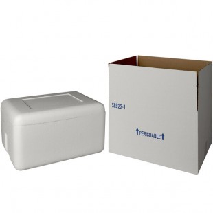 Insulated Shipping Box with Foam Cooler 16 1/4