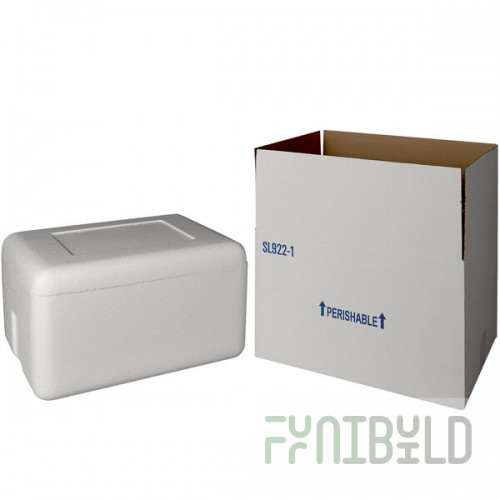 Insulated Shipping Box with Foam Cooler 16 1/4