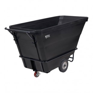 Royal Basket Trucks R10-RGX-TTT-5R1P 1 Cu. Yd. Black Standard-Duty Tilt Truck - 1,250 lb. Capacity