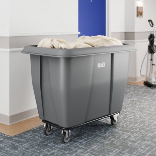 Lavex 12 Cubic Foot Gray Cube Truck (600 lb. Capacity)