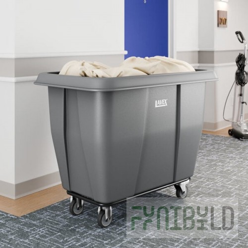 Lavex 12 Cubic Foot Gray Cube Truck (600 lb. Capacity)