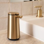 simplehuman ST1096 10 oz. Brass Stainless Steel Foam Sensor Pump with Refillable Cartridge and Sample Pouch
