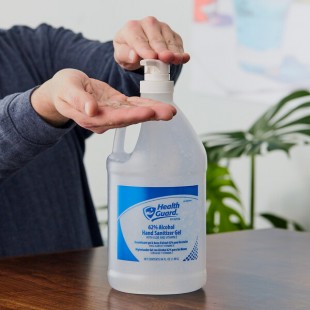 Kutol 5679 Health Guard 64 oz. / 1.89 Liter / 1/2 Gallon Dye and Fragrance Free 62% Alcohol Instant Hand Sanitizer Gel with Pump - 4/Case