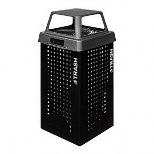 Ex-Cell Kaiser Outdoor Kaleidoscope Collection RC-KDX36-T BLK 36 Gallon Black Gloss Trash Can Ex-Cell Kaiser Outdoor Kaleidoscope Collection RC-KDX36-T BLK 36 Gallon Black Gloss Trash Can