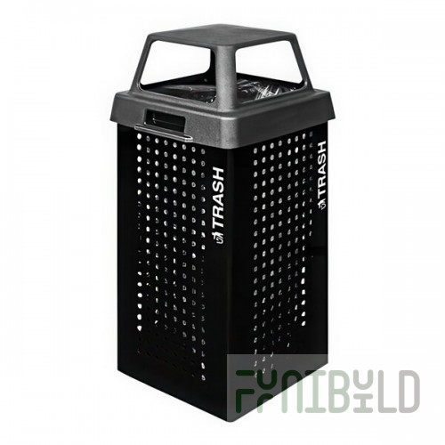 Ex-Cell Kaiser Outdoor Kaleidoscope Collection RC-KDX36-T BLK 36 Gallon Black Gloss Trash Can