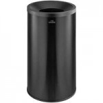 Lancaster Table & Seating 9 Gallon Black Powder-Coated Metal Half Round Decorative Trash Can with Side Opening