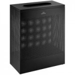 Lancaster Table & Seating 9 Gallon Black Powder-Coated Metal Half Round Decorative Trash Can with Side Opening
