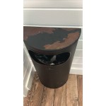 Lancaster Table & Seating 9 Gallon Black Powder-Coated Metal Half Round Decorative Trash Can with Side Opening