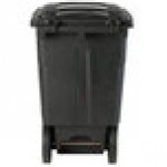 Toter ANA48-56599 48 Gallon Blackstone Rotational Molded Wheeled Rectangular Trash Can with Lid
