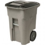 Toter ANA48-56599 48 Gallon Blackstone Rotational Molded Wheeled Rectangular Trash Can with Lid