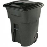 Toter ANA48-56599 48 Gallon Blackstone Rotational Molded Wheeled Rectangular Trash Can with Lid