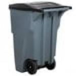 Rubbermaid® FG9W2200GRAY BRUTE 95 Gallon Gray Wheeled Rectangular Trash Can with Lid