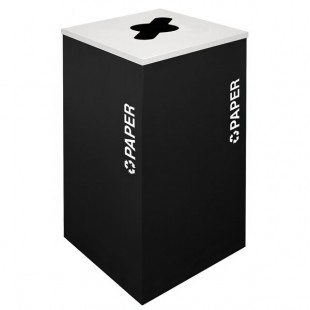 Ex-Cell Kaiser RC-KDSQ-P BLX Kaleidoscope Collection Black Texture Square 24 Gallon Customizable Paper Receptacle Ex-Cell Kaiser RC-KDSQ-P BLX Kaleidoscope Collection Black Texture Square 24 Gallon Customizable Paper Receptacle