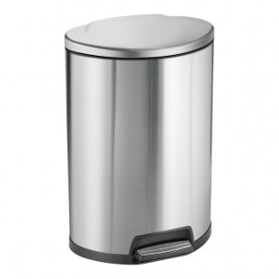 Tramontina 81200/504 13 Gallon Stainless Steel D-Shape Step-On Indoor Decorative Trash Can with Soft Close Lid Tramontina 81200/504 13 Gallon Stainless Steel D-Shape Step-On Indoor Decorative Trash Can with Soft Close Lid