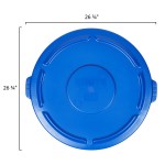Rubbermaid® 1779733 BRUTE 55 Gallon Blue Round Trash Can Lid