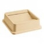 Lavex 35 / 50 Gallon Beige Square Trash Can Drop Shot Lid