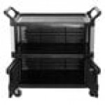 Rubbermaid® FG409500BLA Xtra Black 300 lb. Equipment Cart with Lockable Doors