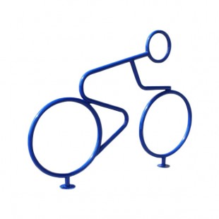 Paris Furnishings Blue Powder Coated Male Biker Shaped Bike Rack Paris Furnishings Blue Powder Coated Male Biker Shaped Bike Rack