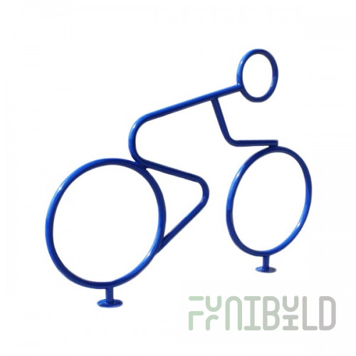 Paris Furnishings Blue Powder Coated Male Biker Shaped Bike Rack