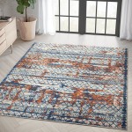 Abani Casa Collection 4' x 6' Multicolor Contemporary Distressed Area Rug Abani Casa Collection 4' x 6' Multicolor Contemporary Distressed Area Rug