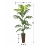 LCG Sales 6 1/2' Artificial Areca Palm Tree in Copper Deco Metal Planter LCG Sales 6 1/2' Artificial Areca Palm Tree in Copper Deco Metal Planter