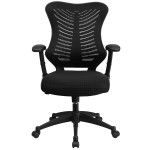 Flash Furniture BL-ZP-806-BK-GG High-Back Black Mesh Executive Office Chair with Padded Seat and Nylon Base