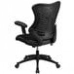 Flash Furniture BL-ZP-806-BK-GG High-Back Black Mesh Executive Office Chair with Padded Seat and Nylon Base