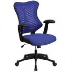 Flash Furniture BL-ZP-806-BK-GG High-Back Black Mesh Executive Office Chair with Padded Seat and Nylon Base