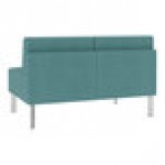 Lesro Luxe Lounge Series Patriot Plus Sea Vinyl Loveseat with Steel Legs Lesro Luxe Lounge Series Patriot Plus Sea Vinyl Loveseat with Steel Legs