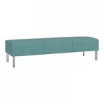 Lesro Luxe Lounge Series Patriot Plus Sea Vinyl Loveseat with Steel Legs Lesro Luxe Lounge Series Patriot Plus Sea Vinyl Loveseat with Steel Legs
