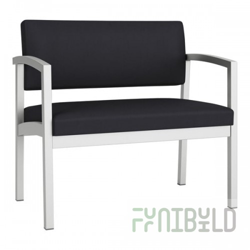 Lesro Lenox Steel Patriot Plus Black Vinyl Bariatric Guest Arm Chair