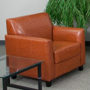 Flash Furniture BT-827-1-CG-GG Hercules Diplomat Cognac Leather Chair with Wooden Feet Flash Furniture BT-827-1-CG-GG Hercules Diplomat Cognac Leather Chair with Wooden Feet