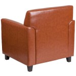 Flash Furniture BT-827-1-CG-GG Hercules Diplomat Cognac Leather Chair with Wooden Feet