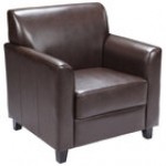 Flash Furniture BT-827-1-CG-GG Hercules Diplomat Cognac Leather Chair with Wooden Feet