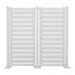 Mod-Fence Mod-Privacy 8' x 40' White Privacy Fence Kit with 10 Fence Panels and 12 Fence Posts