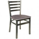 BFM Seating Lima Steel Customizable Side Chair with Farm House Relic Seat and Clear Coat Frame BFM Seating Lima Steel Customizable Side Chair with Farm House Relic Seat and Clear Coat Frame
