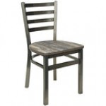 BFM Seating Lima Steel Customizable Side Chair with Farm House Relic Seat and Clear Coat Frame BFM Seating Lima Steel Customizable Side Chair with Farm House Relic Seat and Clear Coat Frame