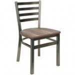 BFM Seating Lima Steel Customizable Side Chair with Farm House Relic Seat and Clear Coat Frame BFM Seating Lima Steel Customizable Side Chair with Farm House Relic Seat and Clear Coat Frame