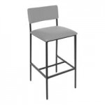BFM Seating Meghan Black Powder-Coated Steel Customizable Side Chair with Brown Vinyl Back and Seat BFM Seating Meghan Black Powder-Coated Steel Customizable Side Chair with Brown Vinyl Back and Seat