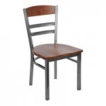 BFM Seating Barrick Clear Coat Steel Side Chair with Autumn Ash Wood Back Panel and Burgundy Vinyl Seat BFM Seating Barrick Clear Coat Steel Side Chair with Autumn Ash Wood Back Panel and Burgundy Vinyl Seat