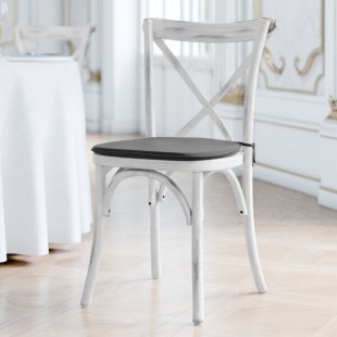 Lancaster Table & Seating Vineyard Rustic White Wood Cross Back Chair with 1 Lancaster Table & Seating Vineyard Rustic White Wood Cross Back Chair with 1