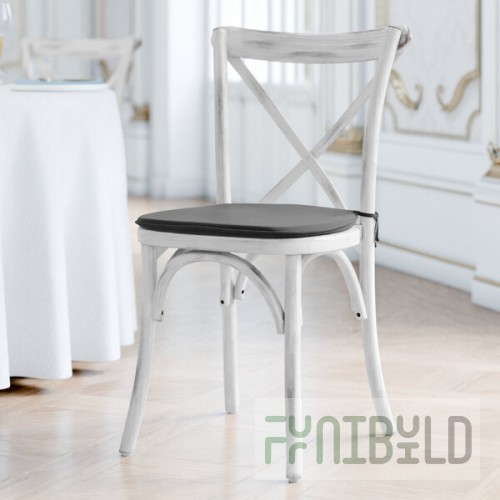 Lancaster Table & Seating Vineyard Rustic White Wood Cross Back Chair with 1