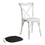 Lancaster Table & Seating Vineyard Rustic White Wood Cross Back Chair with 1
